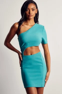 Stretch One Shoulder Cut Out Bodycon Dress