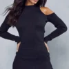 Cold Shoulder Mini Jumper Dress