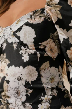 Cup Detail Frill Hem Floral Dress 11 Cup Detail Frill Hem Floral Dress -Ves Trendy Sales black cup detail frill hem floral dress 5