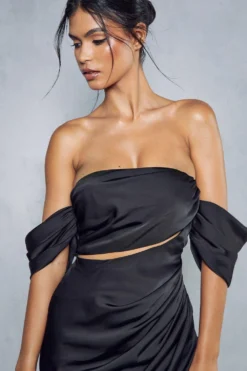 Cupped Corseted Drape Sleeve Wrap Midi Dress 11 Cupped Corseted Drape Sleeve Wrap Midi Dress -Ves Trendy Sales black cupped corseted drape sleeve wrap midi dress 5