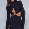 Cut Out High Neck Bodycon Dress