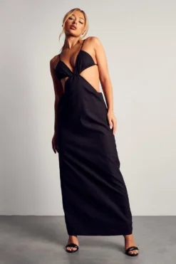 Cut Out Strappy Low Back Maxi Dress -Ves Trendy Sales black cut out strappy low back maxi dress 3