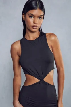 Double Layer Diamante Knot Back Maxi Dress 8 Double Layer Diamante Knot Back Maxi Dress -Ves Trendy Sales black double layer diamante knot back maxi dress 3