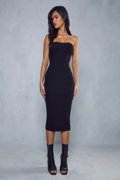 Knitted Bandeau Sweetheart Neck Maxi Dress