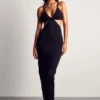 Knitted Strappy Cut Out Maxi Dress
