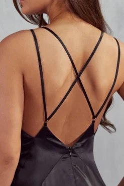 Matilda Premium Strappy Fishtail Maxi Dress -Ves Trendy Sales black matilda premium strappy fishtail maxi dress 5