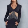Premium Diamante Chain Mini Dress