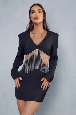 Premium Diamante Chain Mini Dress