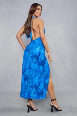 Miss Joslin Bleached Printed Maxi Dress -Ves Trendy Sales blue miss joslin bleached printed maxi dress 2