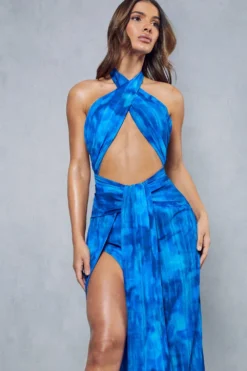 Miss Joslin Bleached Printed Maxi Dress -Ves Trendy Sales blue miss joslin bleached printed maxi dress 4