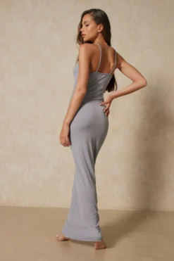 Rib Cut Out Detail Strappy Midaxi 8 Rib Cut Out Detail Strappy Midaxi -Ves Trendy Sales blue rib cut out detail strappy midaxi 2