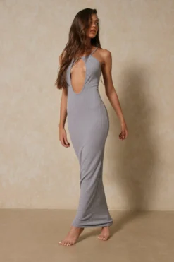Rib Cut Out Detail Strappy Midaxi 9 Rib Cut Out Detail Strappy Midaxi -Ves Trendy Sales blue rib cut out detail strappy midaxi 3