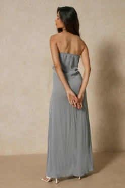 Sheer Bandeau Maxi Dress -Ves Trendy Sales blue sheer bandeau maxi dress 2