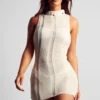 Knitted Ladder Detail Mini Dress