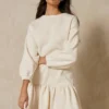 Ruffle Smock Sweatshirt Dress