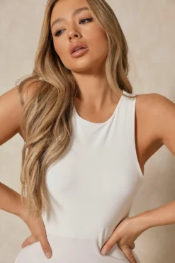 Ves Trendy Sales -Ves Trendy Sales cream slinky mini slit dress 1