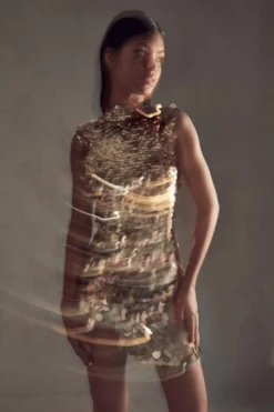 Premium Sequin Embellished Backless Mini Dress 9 Premium Sequin Embellished Backless Mini Dress -Ves Trendy Sales gold premium sequin embellished backless mini dress 2