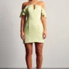 Frill Sleeve Cross Strap Mini Dress