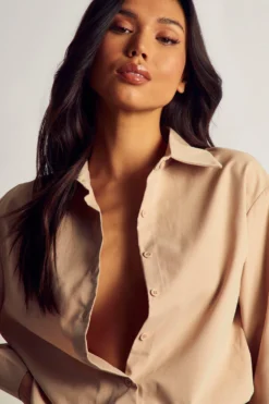 Ruched Skirt Shirt Dress -Ves Trendy Sales stone ruched skirt shirt dress 4