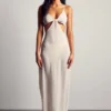 Sheer Strappy Cut Out Midaxi Dress